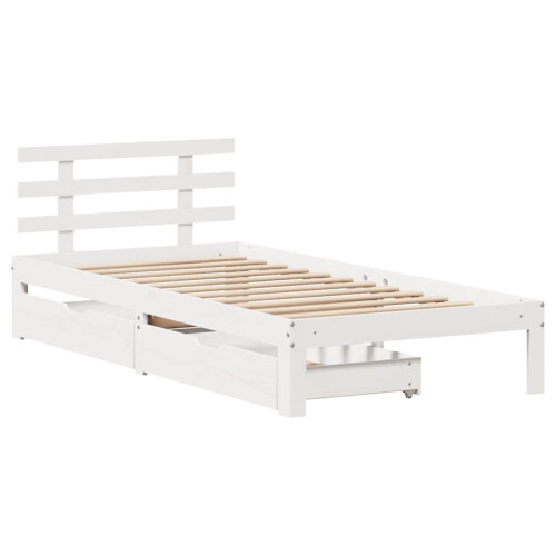 Berkfield Bed Frame with Drawers without Mattress White90x190 cm Single 2