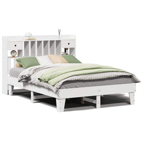 Berkfield Bed Frame without Mattress White 140x200 cm Solid Wood Pine 1
