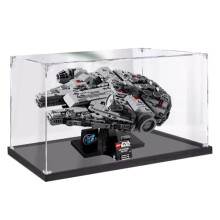 Acrylic Display Case Dustproof Clear Box with Low Profile Black Base for  Millennium Falcon 75375