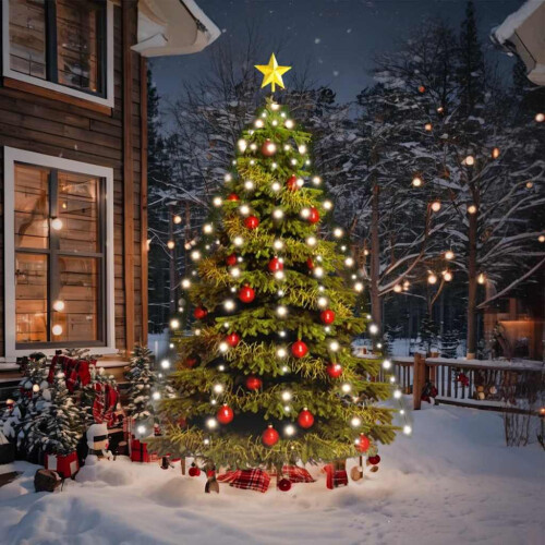 Berkfield Christmas Tree Net Lights with 180 LEDs Cold White 180 cm 2