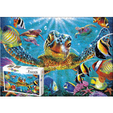 1000 Piece Wooden Jigsaw Puzzle for Adults Marine Turtle Ocean Theme with Preassembled Sections Gift