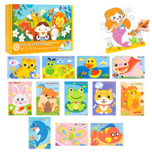 3D EVA Stickers Animal Craft Kit for Toddlers, DIY Cartoon Puzzle Educational Art Set 12pcs Our Friends