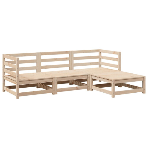Berkfield 4 Piece Garden Sofa Set Solid Wood Pine 1
