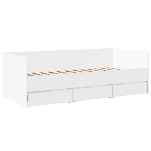 Berkfield Daybed with Drawers without Mattress White 100x200 cm 2