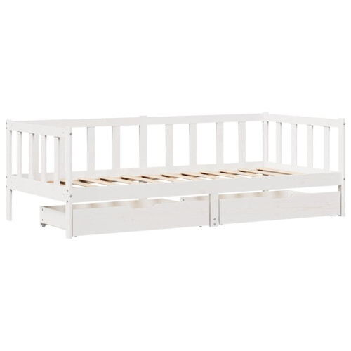 Berkfield Daybed with Drawers without Mattress White 80x200 cm Solid Wood 2