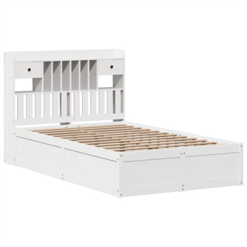 Berkfield Bed Frame without Mattress White 135x190 cm Double Solid Wood Pine 2