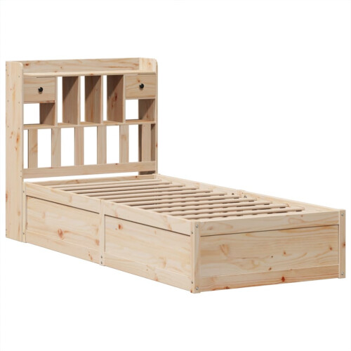Berkfield Bed Frame without Mattress 75x190 cm Small Single Solid Wood Pine 2