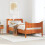 Berkfield Bed Frame with Headboard Wax Brown 75x190 cm Small Single Solid Wood Pine 3