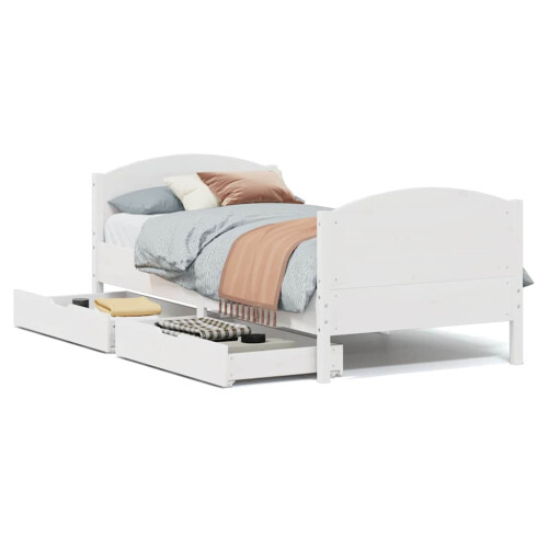 Berkfield Bed Frame without Mattress White 100x200 cm Solid Wood Pine 1