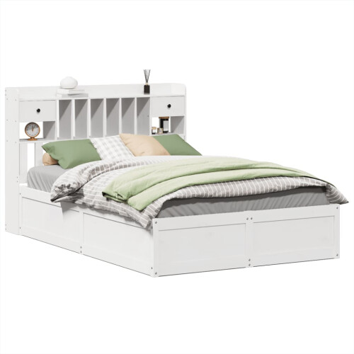 Berkfield Bed Frame without Mattress White 140x190 cm Solid Wood Pine 1