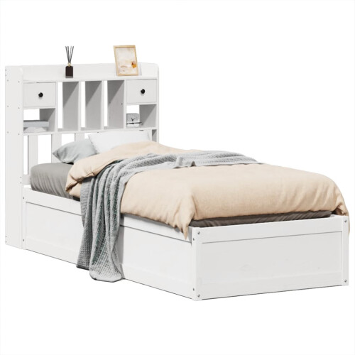 Berkfield Bed Frame without Mattress White 90x190 cm Single Solid Wood Pine 1