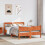 Berkfield Bed Frame with Headboard Wax Brown 140x190 cm Solid Wood Pine 3