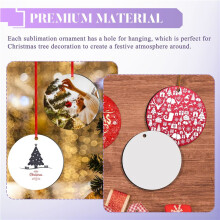 35 StüCk Sublimations-Ornament-Rohlinge, Runde Sublimations-Ornamente, Sublimation für Weihnachtsbaum, DIY Handmade