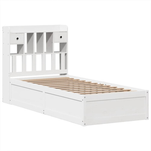 Berkfield Bed Frame without Mattress White 75x190 cm Small Single Solid Wood Pine 2