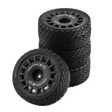1/10 RC Car Tires and Wheels Grip Rubber Tread for Tamiya TT01 TT02 HPI WR8 Black Set