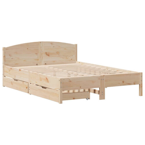 Berkfield Bed Frame without Mattress 135x190 cm Double Solid Wood Pine 2