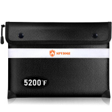 Fireproof Document and Money Bag 5200F Heat Protection Waterproof Triple Closure Reflective Strip A5