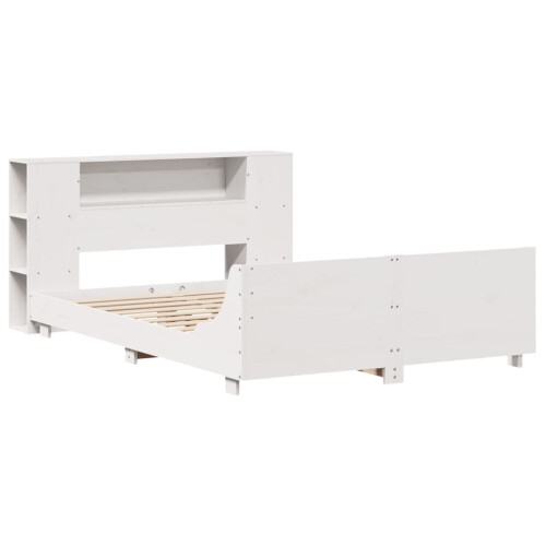 Berkfield Bed Frame without Mattress White 140x190 cm Solid Wood Pine 2
