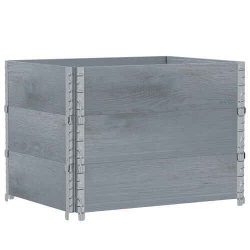 Berkfield Pallet Collars 3 pcs Grey 80x60 cm Solid Wood Pine 1