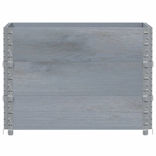 Berkfield Pallet Collars 3 pcs Grey 80x60 cm Solid Wood Pine 2