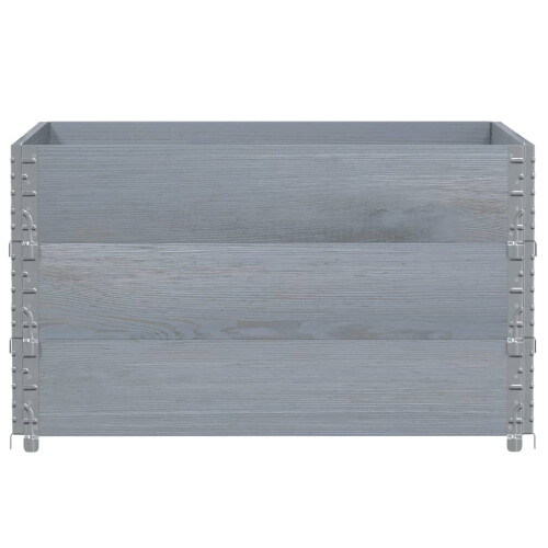 Berkfield Pallet Collars 3 pcs Grey 100x100 cm Solid Wood Pine 2