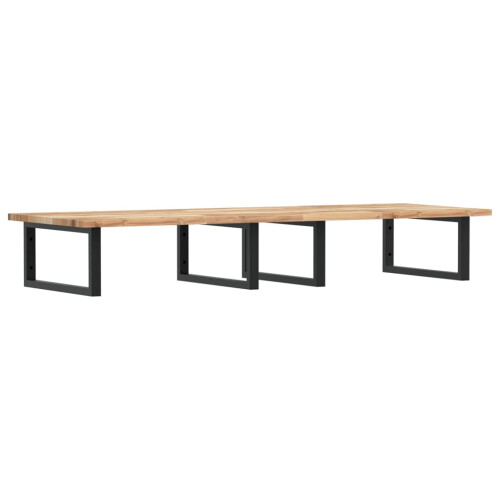 Berkfield Basin Shelf Wall Mounted Steel and Solid Wood Acacia 1