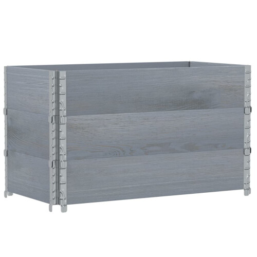 Berkfield Pallet Collars 3 pcs Grey 100x50 cm Solid Wood Pine 1