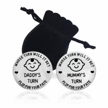 Funny Decision Coin for Parents DoubleSided Silver Baby Announcement Collectible Gift