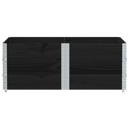 Berkfield Pallet Collars 3 pcs Black 150x100 cm Solid Wood Pine 2