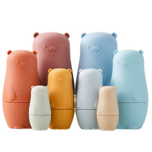 Bear Russian Nesting Dolls Set for Kids, Silicone Matryoshka Stacking Toys, Educational Gift