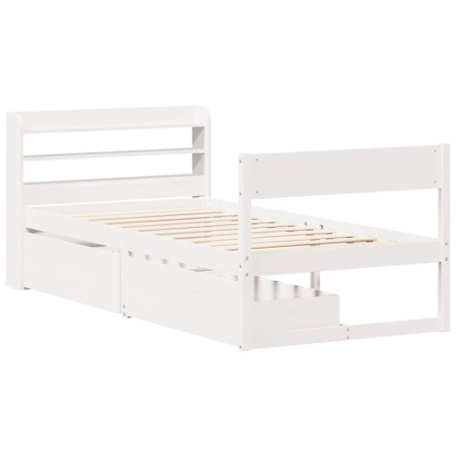Berkfield Bed Frame without Mattress White 90x200 cm Solid Wood Pine 2