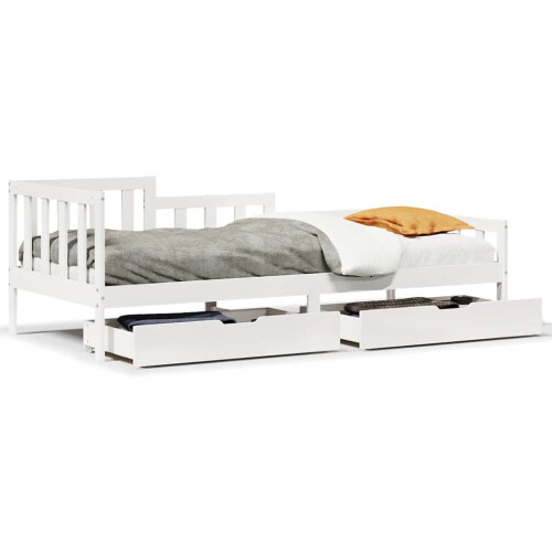 Berkfield Daybed with Drawers without Mattress White 80x200 cm Solid Wood 1