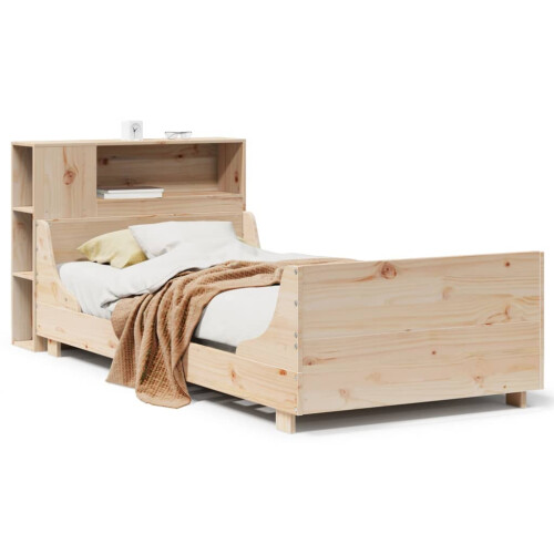 Berkfield Bed Frame without Mattress 75x190 cm Small Single Solid Wood Pine 1