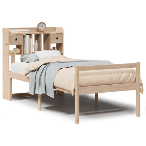 Berkfield Bookcase Bed without Mattress 90x190 cm Single Solid Wood Pine 1
