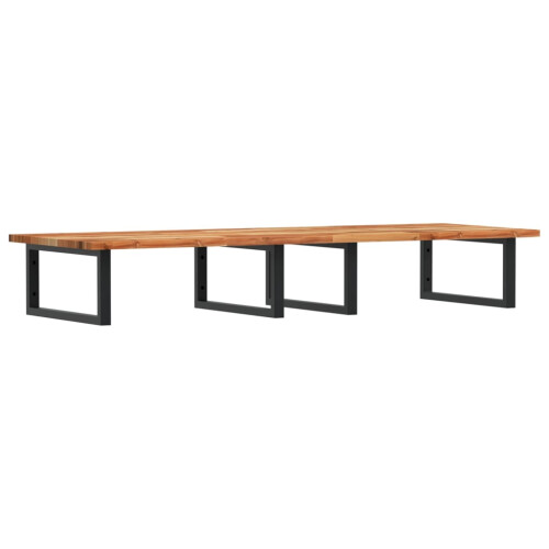 Berkfield Basin Shelf Wall Mounted Steel and Solid Wood Acacia 1