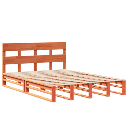 Berkfield Bed Frame without Mattress Wax Brown 120x190 cm Small Double Solid Wood Pine 2