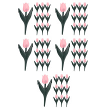 50Pièces Bordure Paysagère PVC Rose Clôture Jardin Décorative
