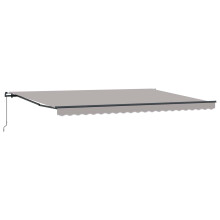 Berkfield Retractable Awning Light Grey 500 x 300 cm Polyester and Steel