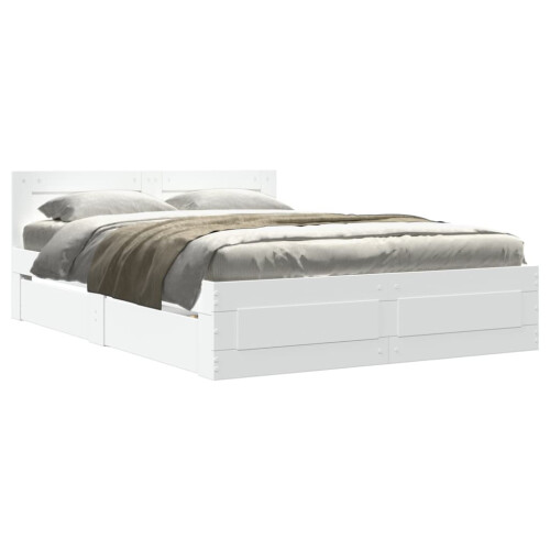 Berkfield Bed Frame with Headboard without Mattress White 120x200 cm 1