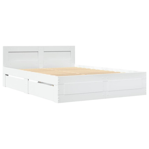 Berkfield Bed Frame with Headboard without Mattress White 120x200 cm 2