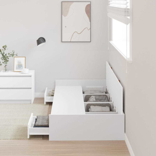 Berkfield Bed Frame with Headboard White 80 x 200 cm Engineered Wood 2