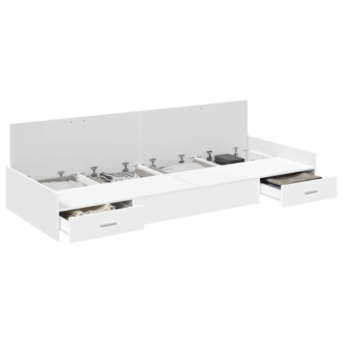 Berkfield Bed Frame with Headboard White 75 x 190 cm Engineered Wood 1