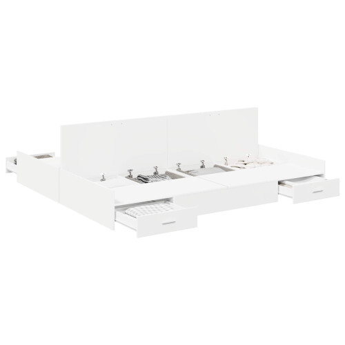 Berkfield Storage Bed Frame White 180 x 200 cm Engineered Wood 1