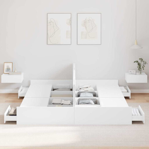 Berkfield Storage Bed Frame White 180 x 200 cm Engineered Wood 2