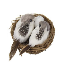 Artificial Bird Nest with Eggs, Realistic Miniature Decorative Birds Set for Home and Garden Decor (1 Set)