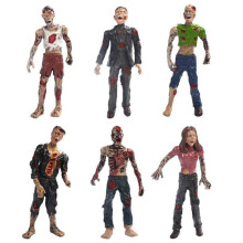 6 Pcs Halloween Zombie Figures for Horror Cake and Party Decor, Reusable Mini Figurines with Six Unique Poses