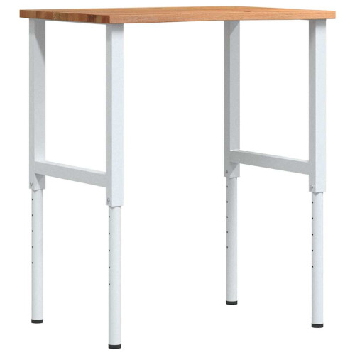 Berkfield Workbench Light Brown 80x60x(71.5-98) cm Solid Wood Oak 1