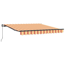 Berkfield Retractable Awning Manual Yellow and Orange 350 x 250 cm