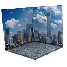 1/12 Scale Diorama Backdrop Realistic City Scene for Action Figures and Soldier Model Display