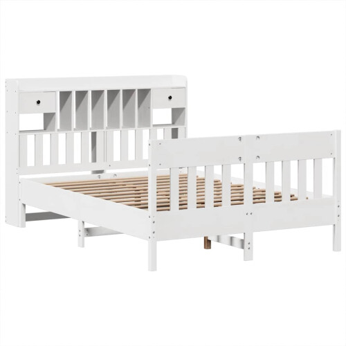 Berkfield Bed Frame without Mattress White 140x200 cm Solid Wood Pine 2